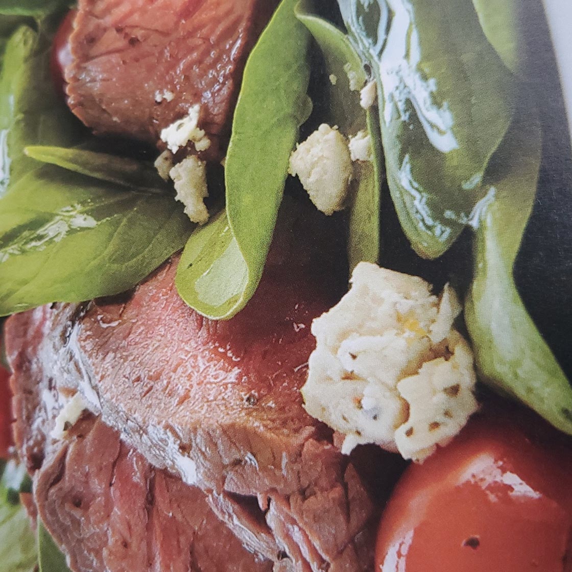 Steak and Feta Spinach Salad