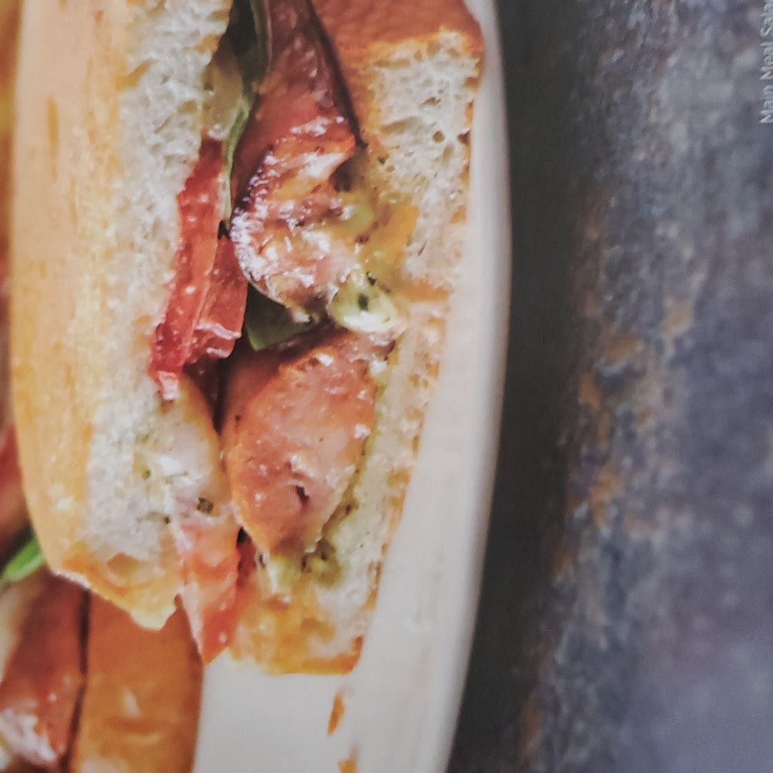 Toasted Pesto-Chicken Sausage Sandwiches