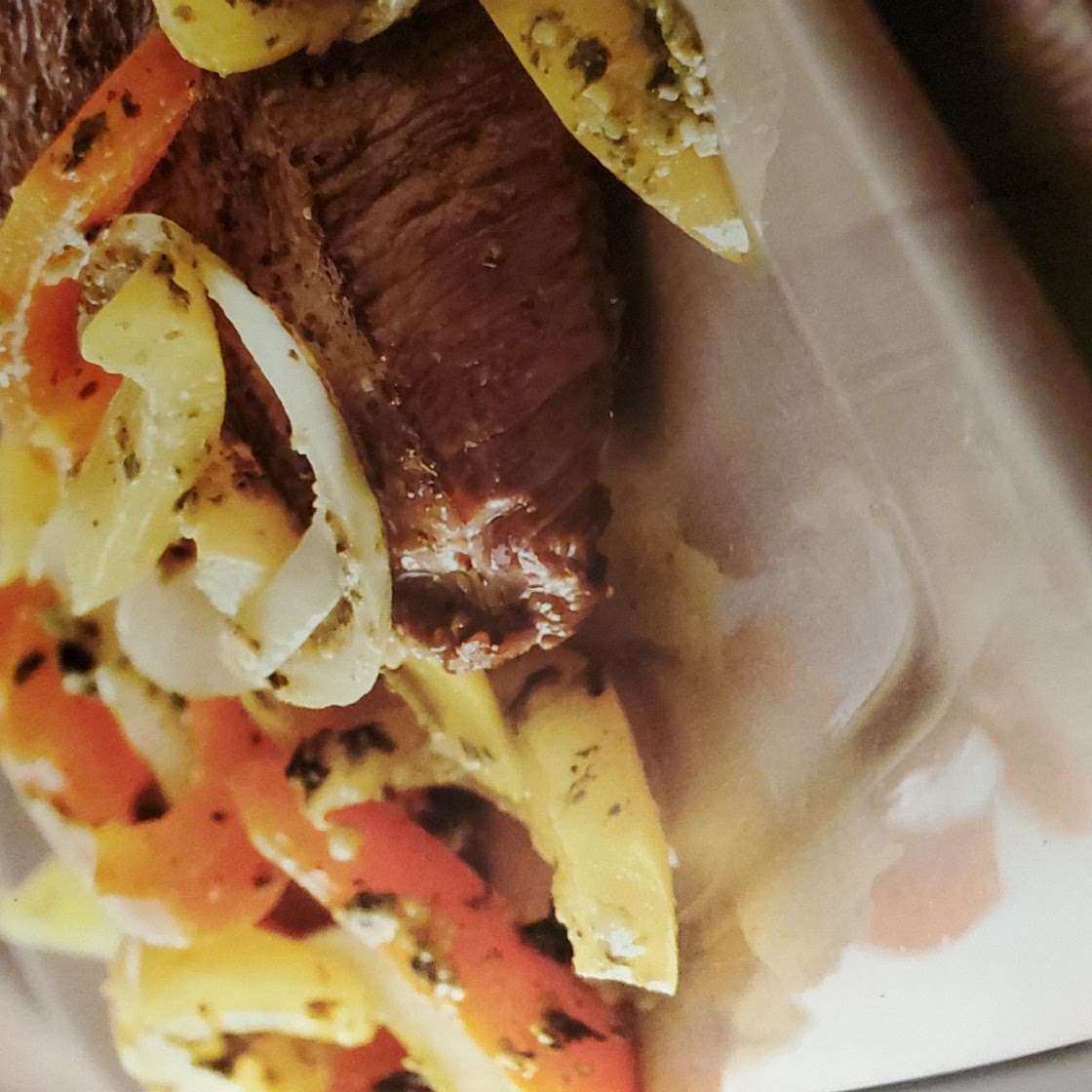 Steak and Peppers in Chimichurri Sauce