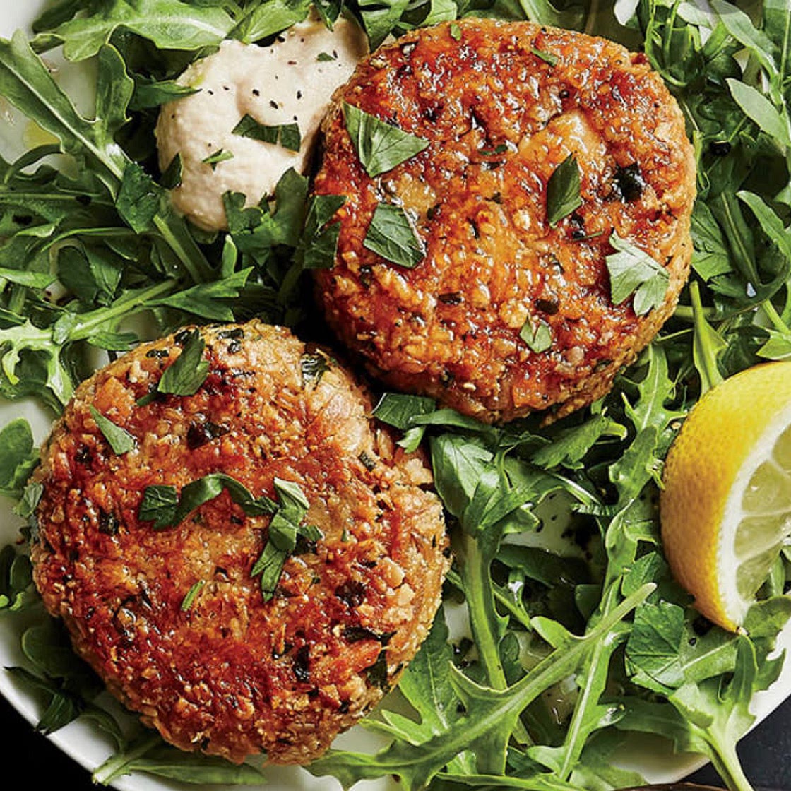 Tuna Cakes with Arugula