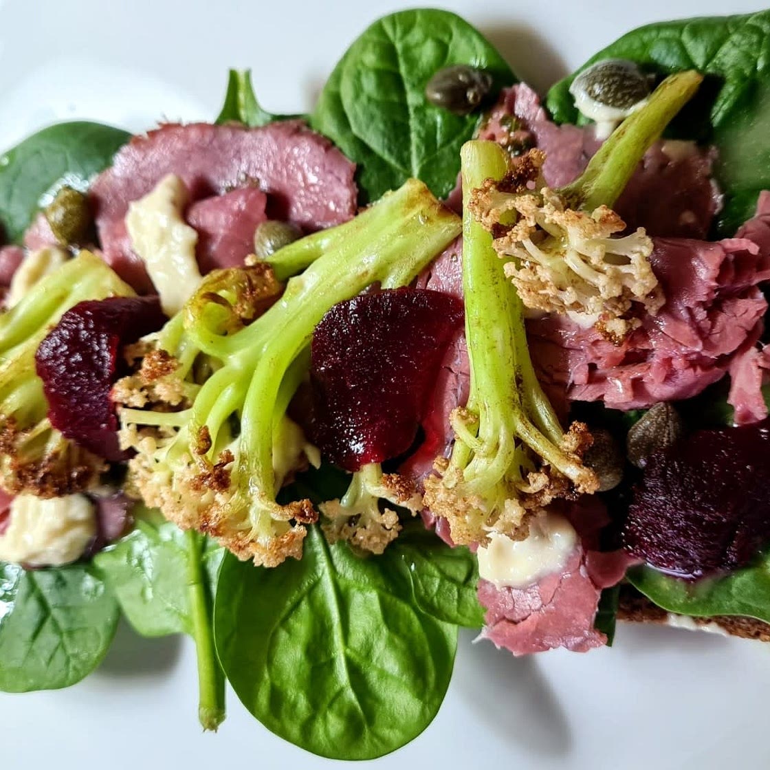 Nordic salt beef open sandwich