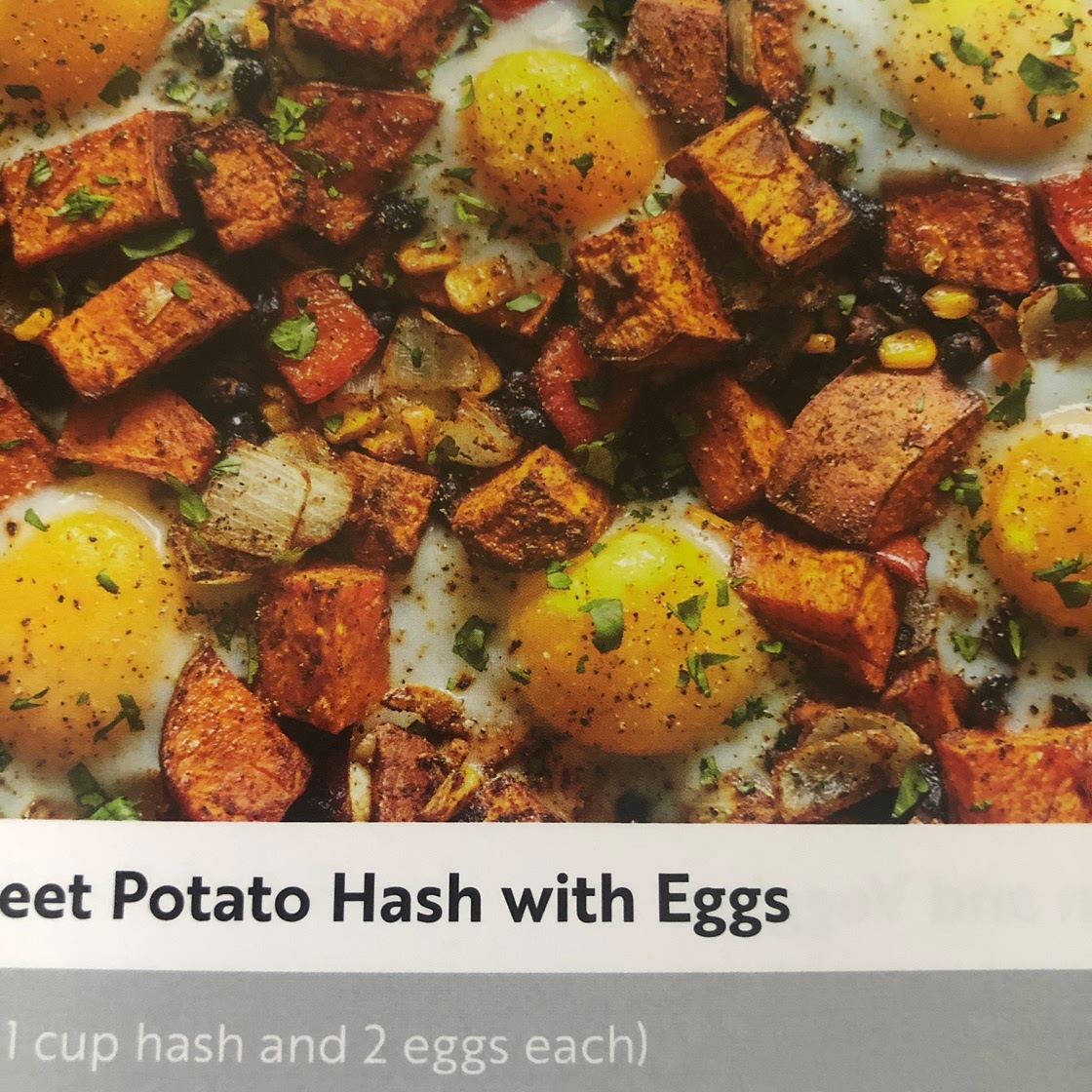 Sheet pan Sweet potato hash with eggs 