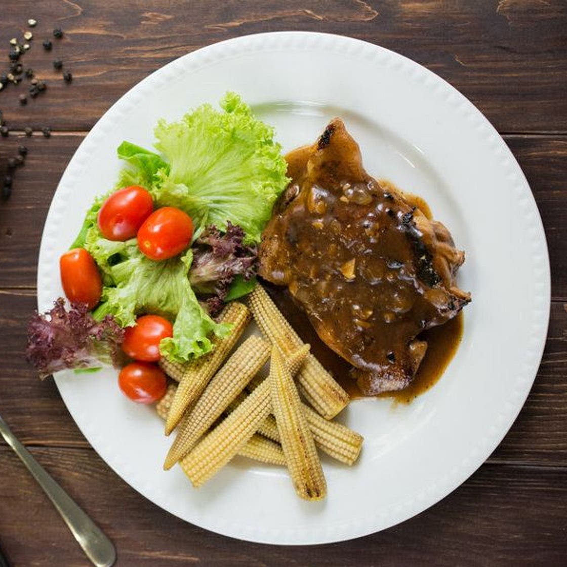Chicken Chop with Black Pepper Sauce