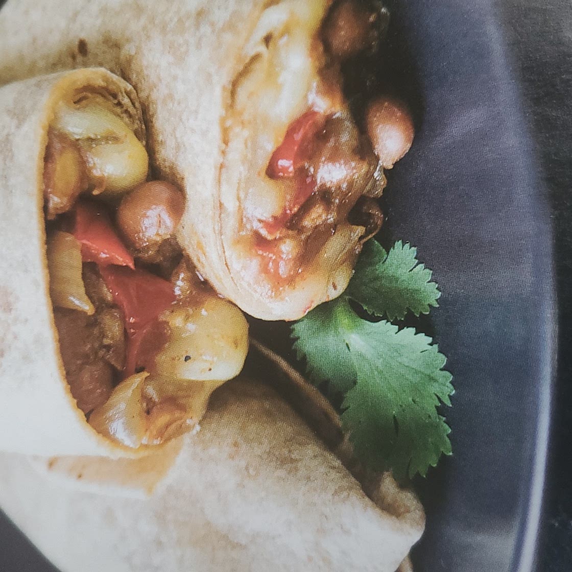 Veggie and Bean Burritos with Cilantro-Lime Crema