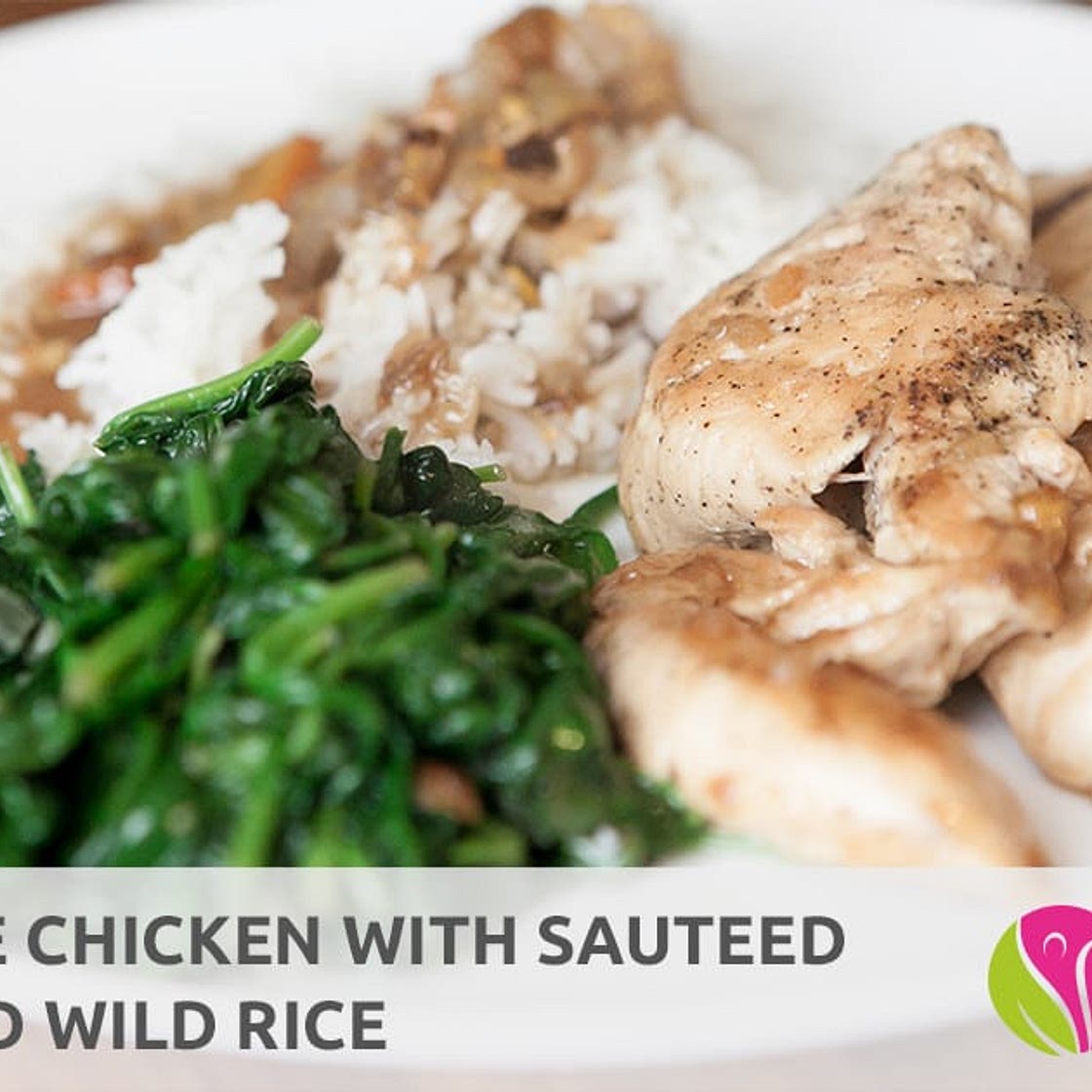 Marmalade chicken with sauteed spinach