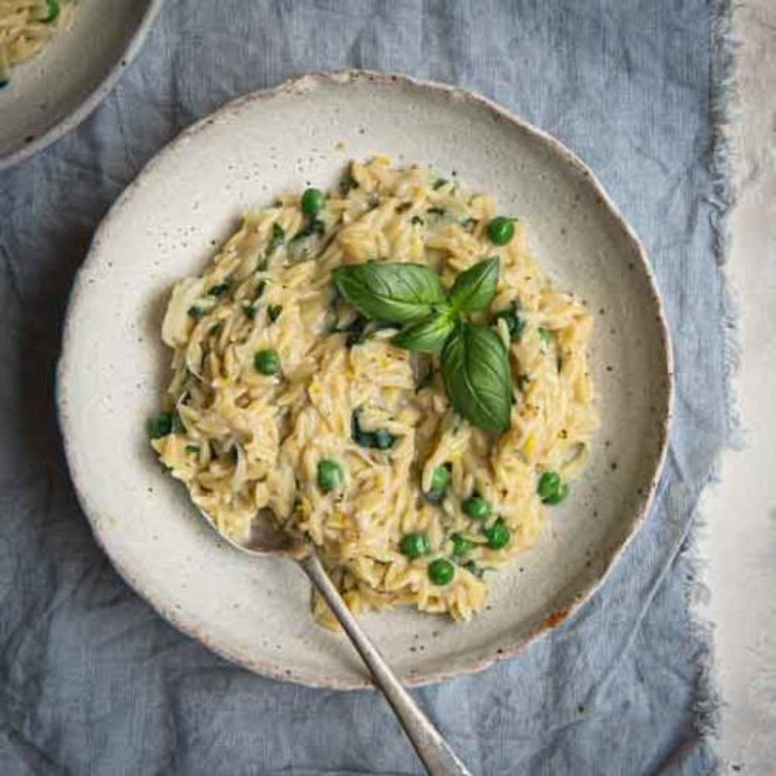 Quick Creamy Lemon Orzo with Greens