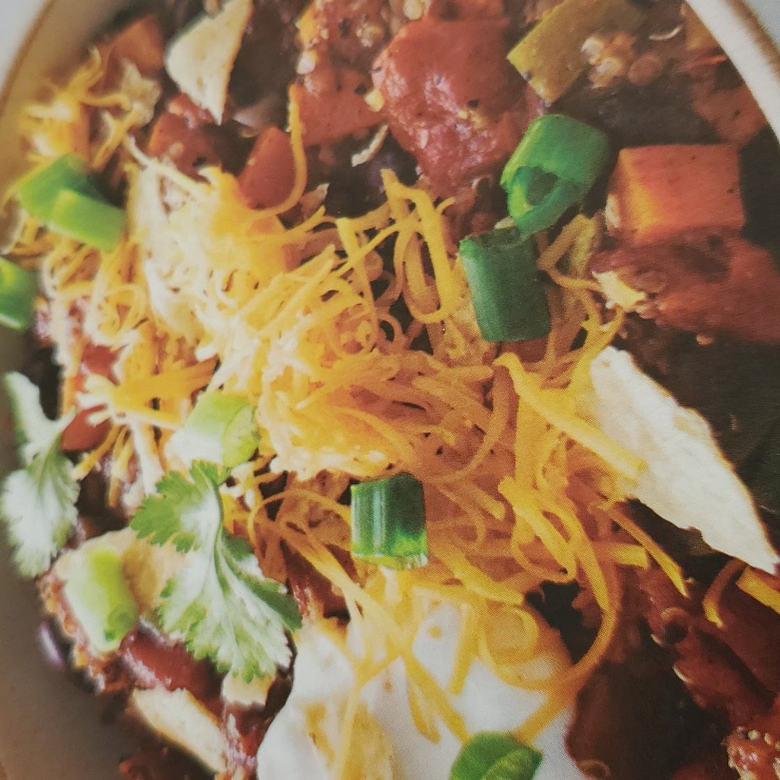 SWEET POTATO, BLACK BEAN, AND QUINOA CHILI