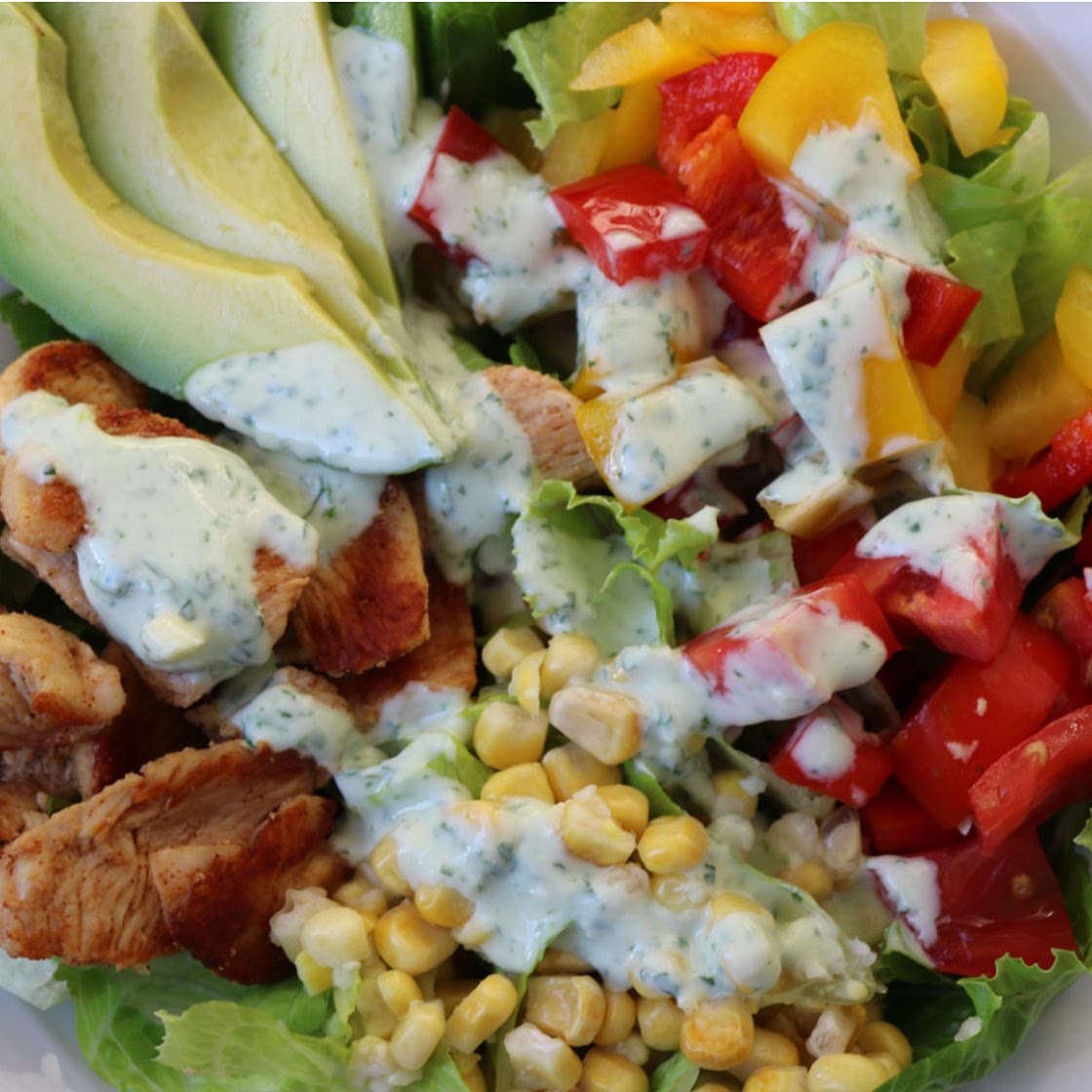 Southwest Chicken Salad with Cilantro Lime dressing