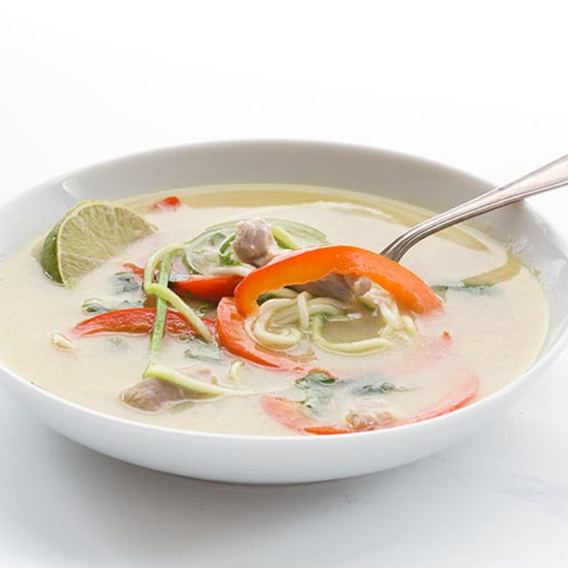 Paleo Thai Chicken Zoodle Soup