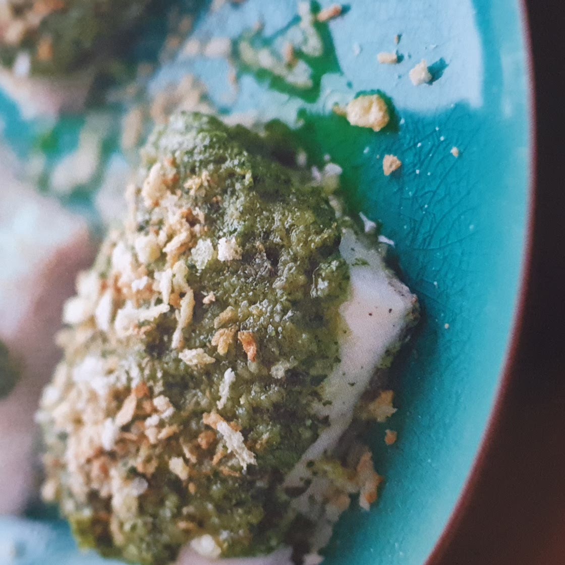 COD WITH PESTO & PARMESAN CRUMBS