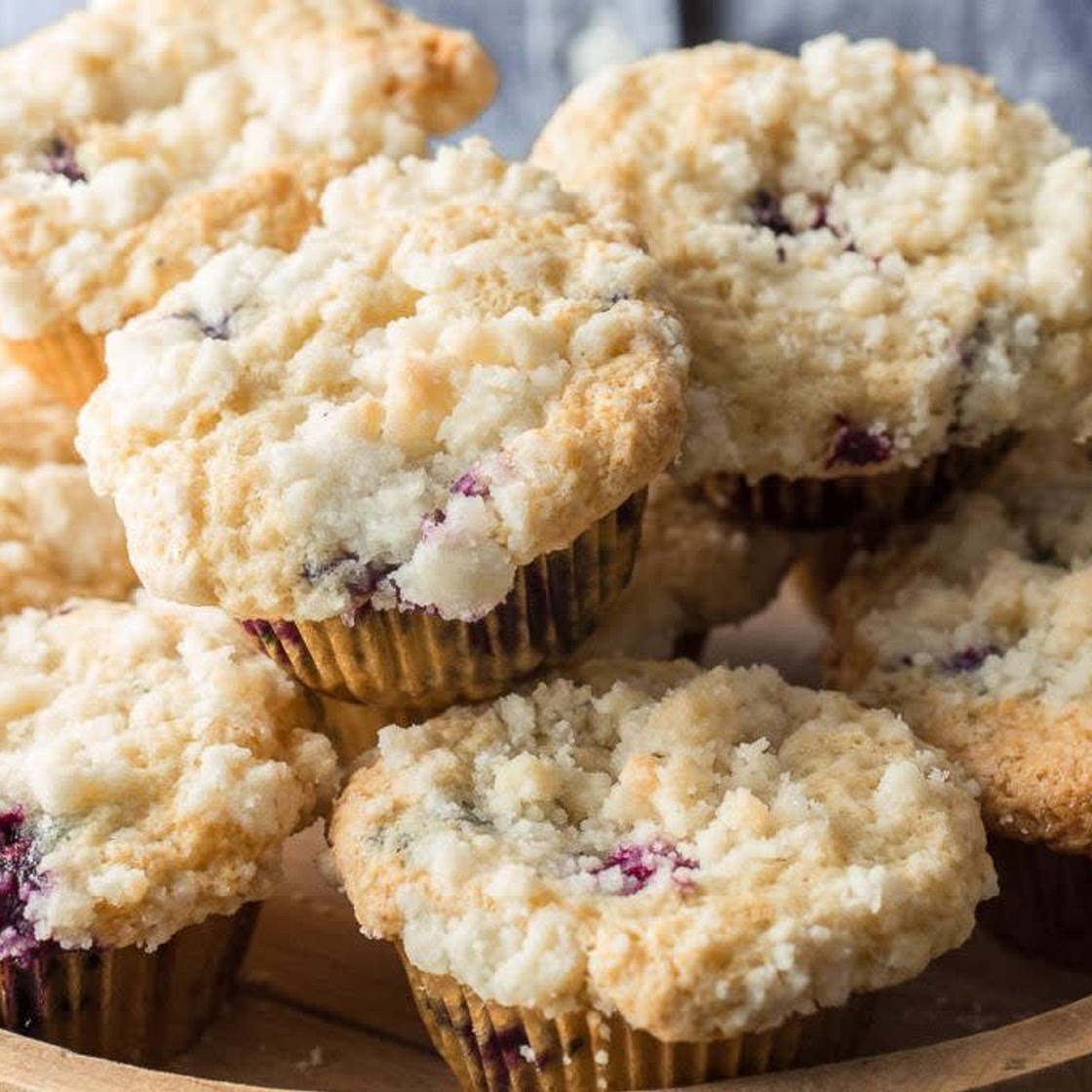 Sourdough starter discard blueberry lemon muffins