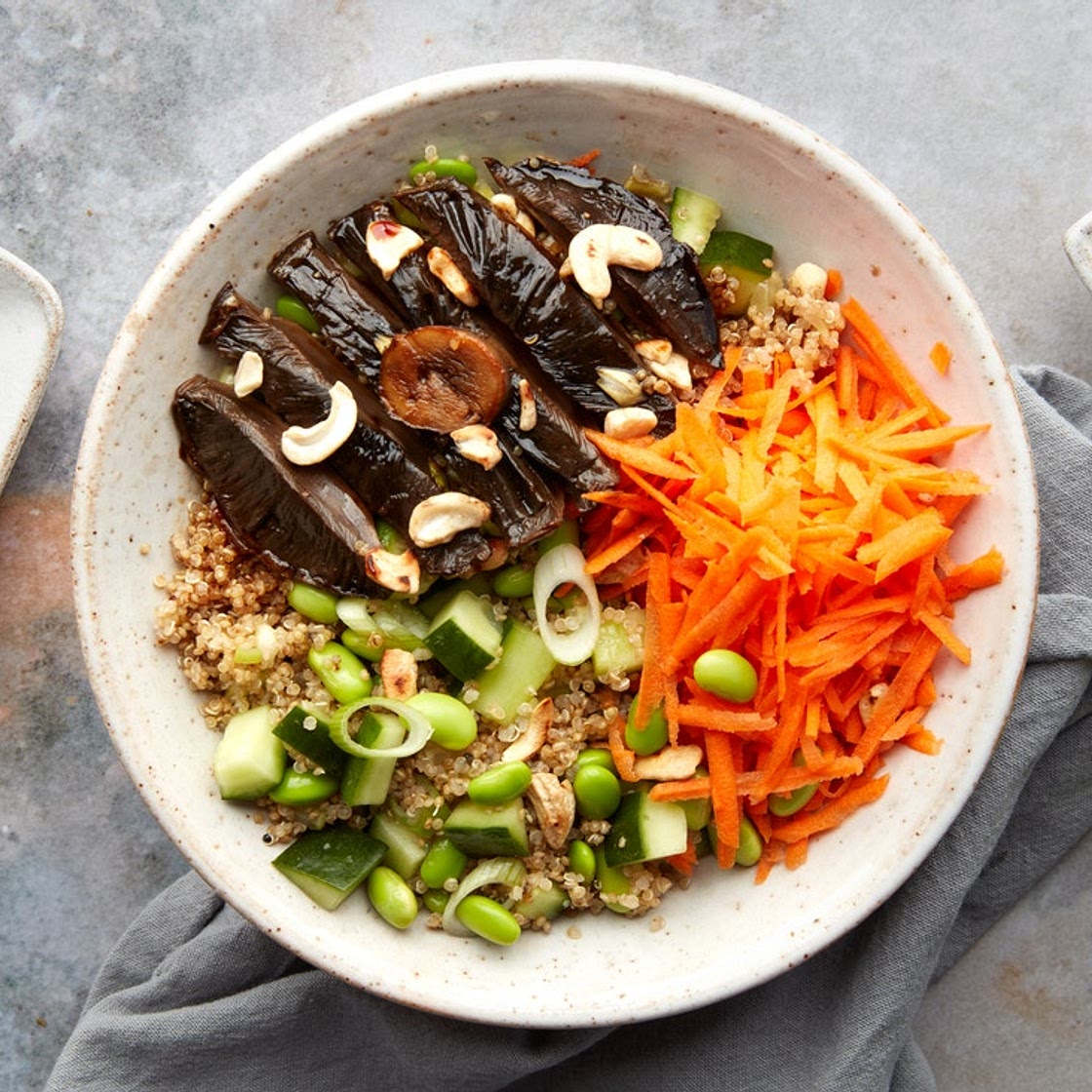 MC - Teriyaki portobello mushroom with edamame & quinoa