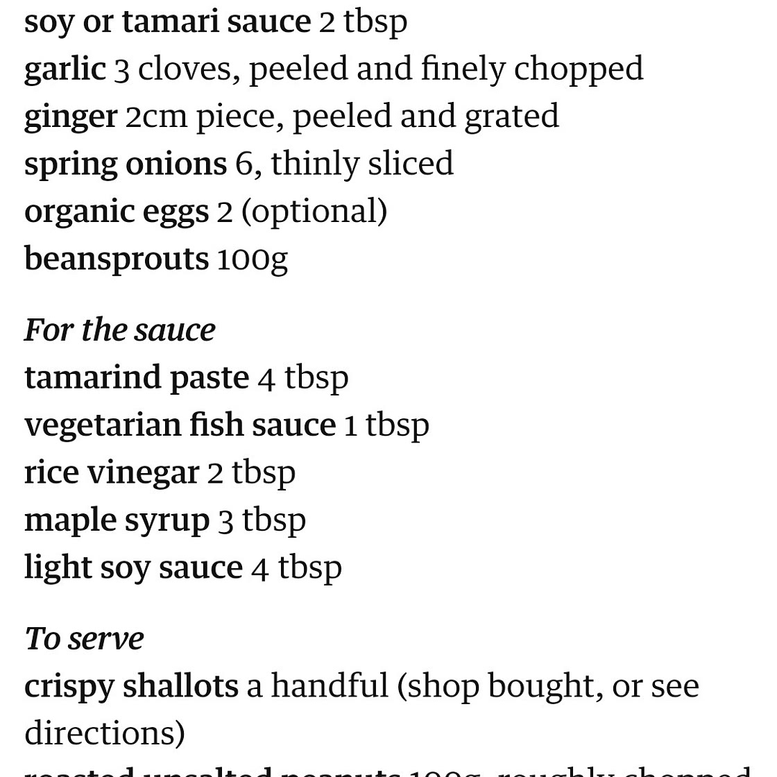 Tofu and broccoli pad thai