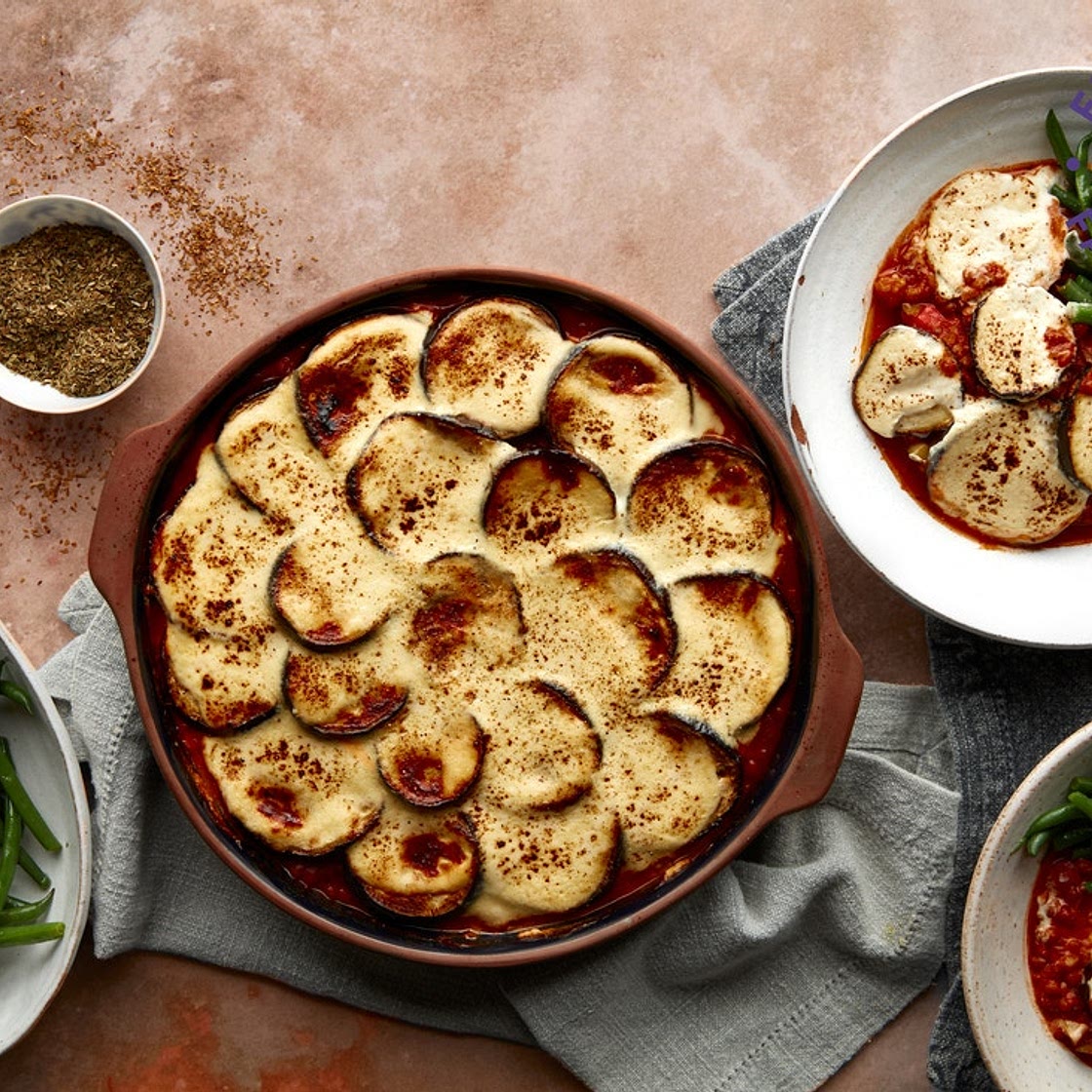 MC - Creamy veggie moussaka with green beans