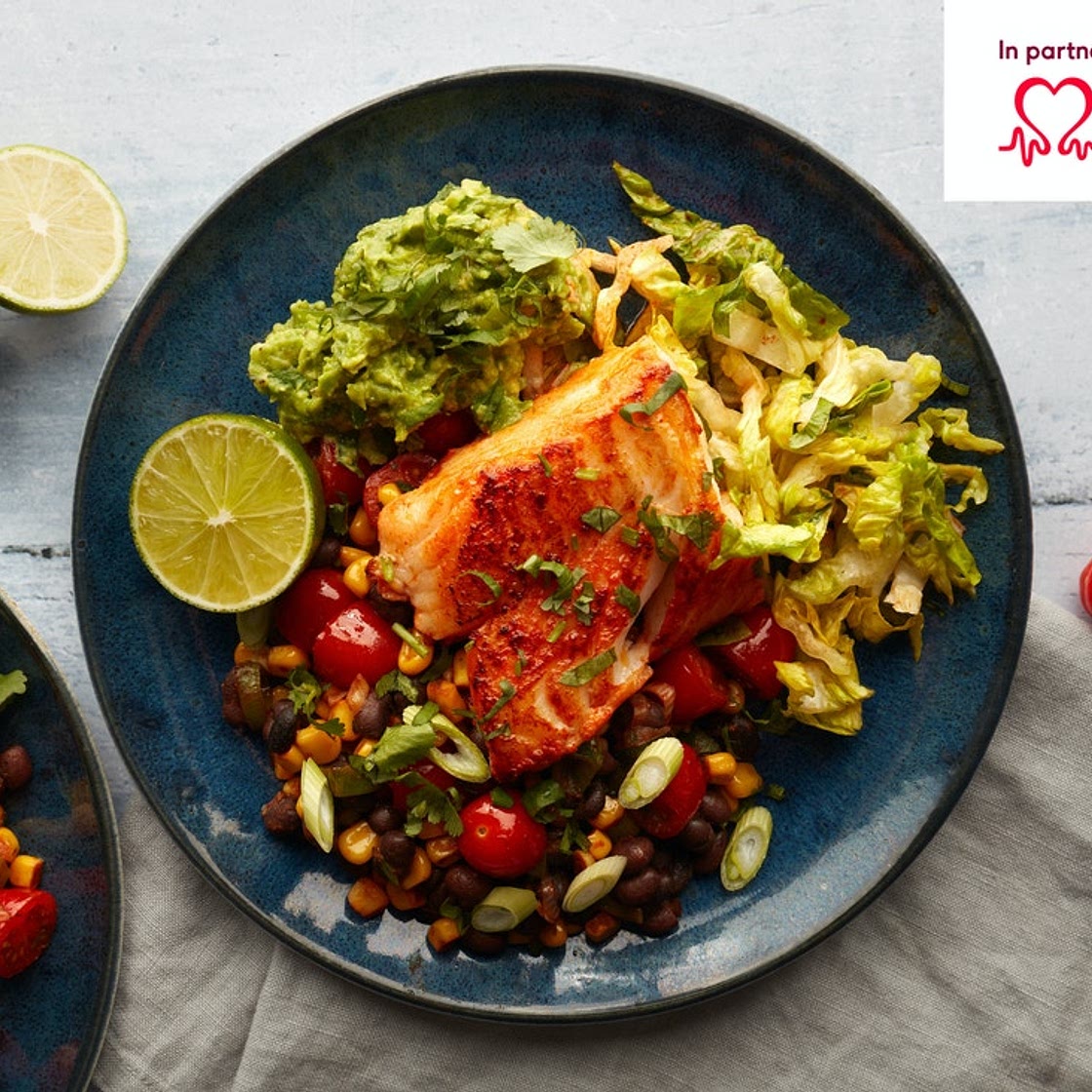 MC - Mexican cod with black beans & guacamole