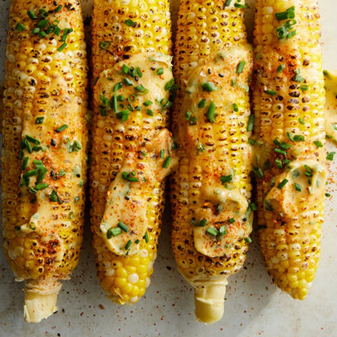 Spicy Corn on the Cob With Miso Butter and Chives