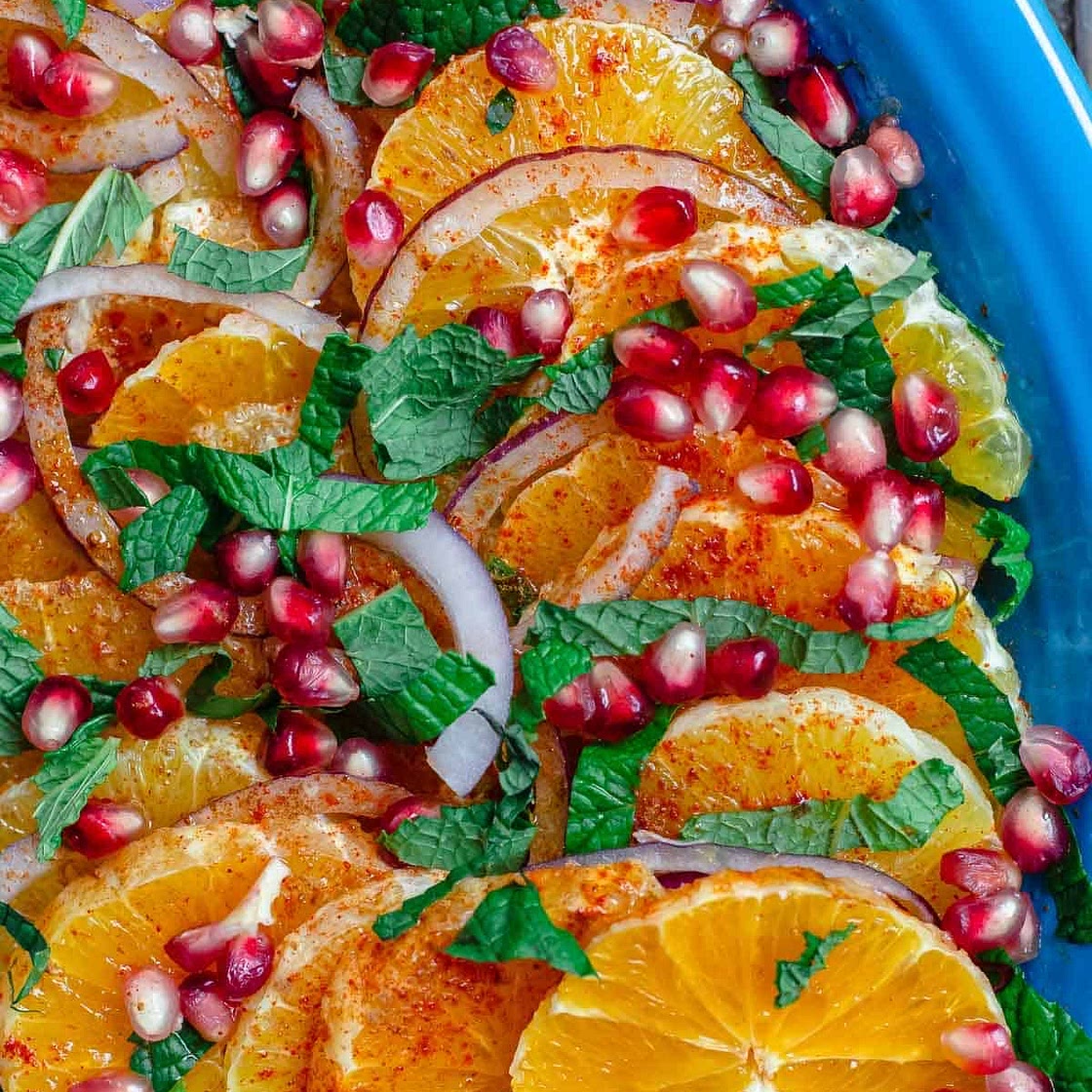 Easy Mediterranean Orange Pomegranate Salad
