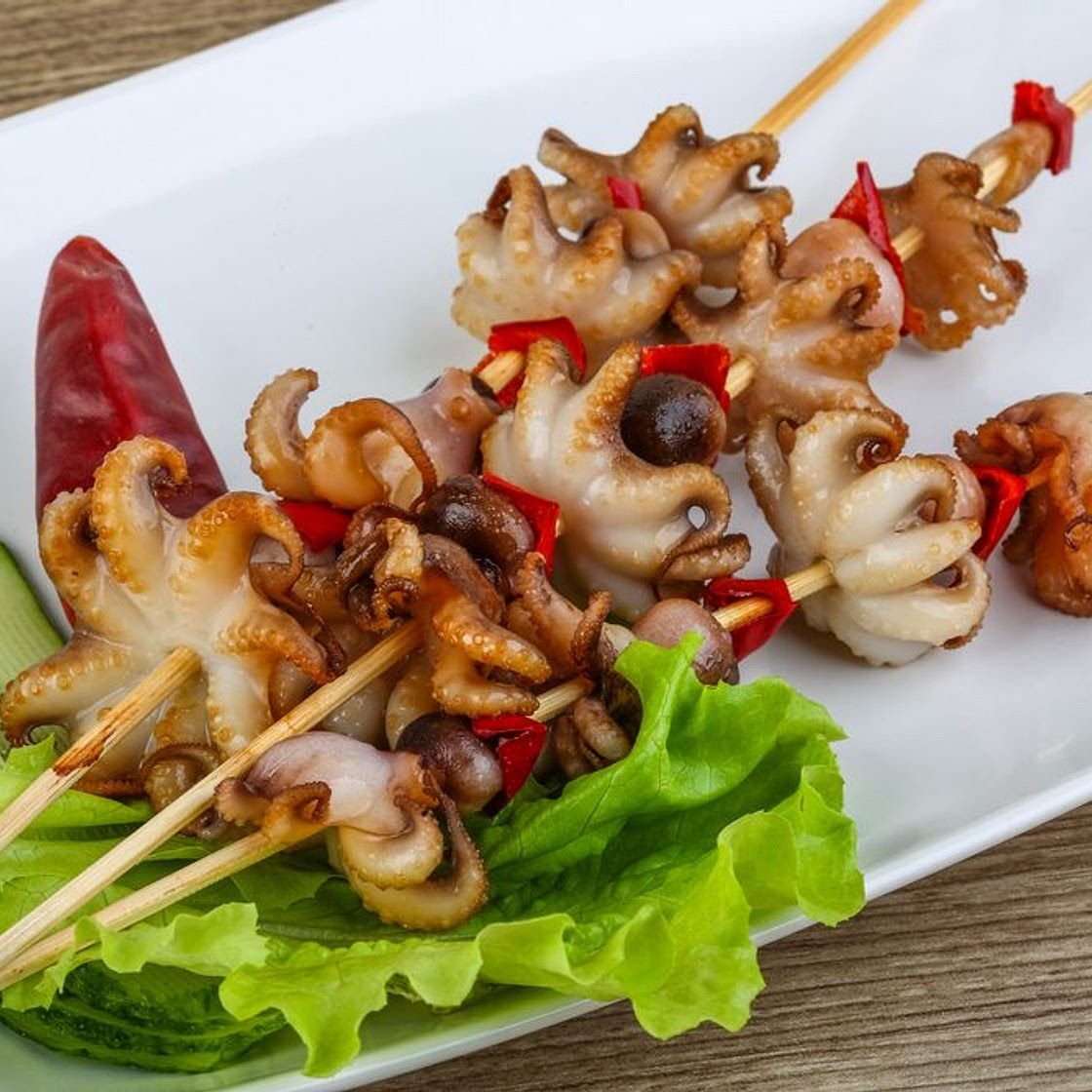 Chargrilled Baby Octopus With Roasted Capsicum