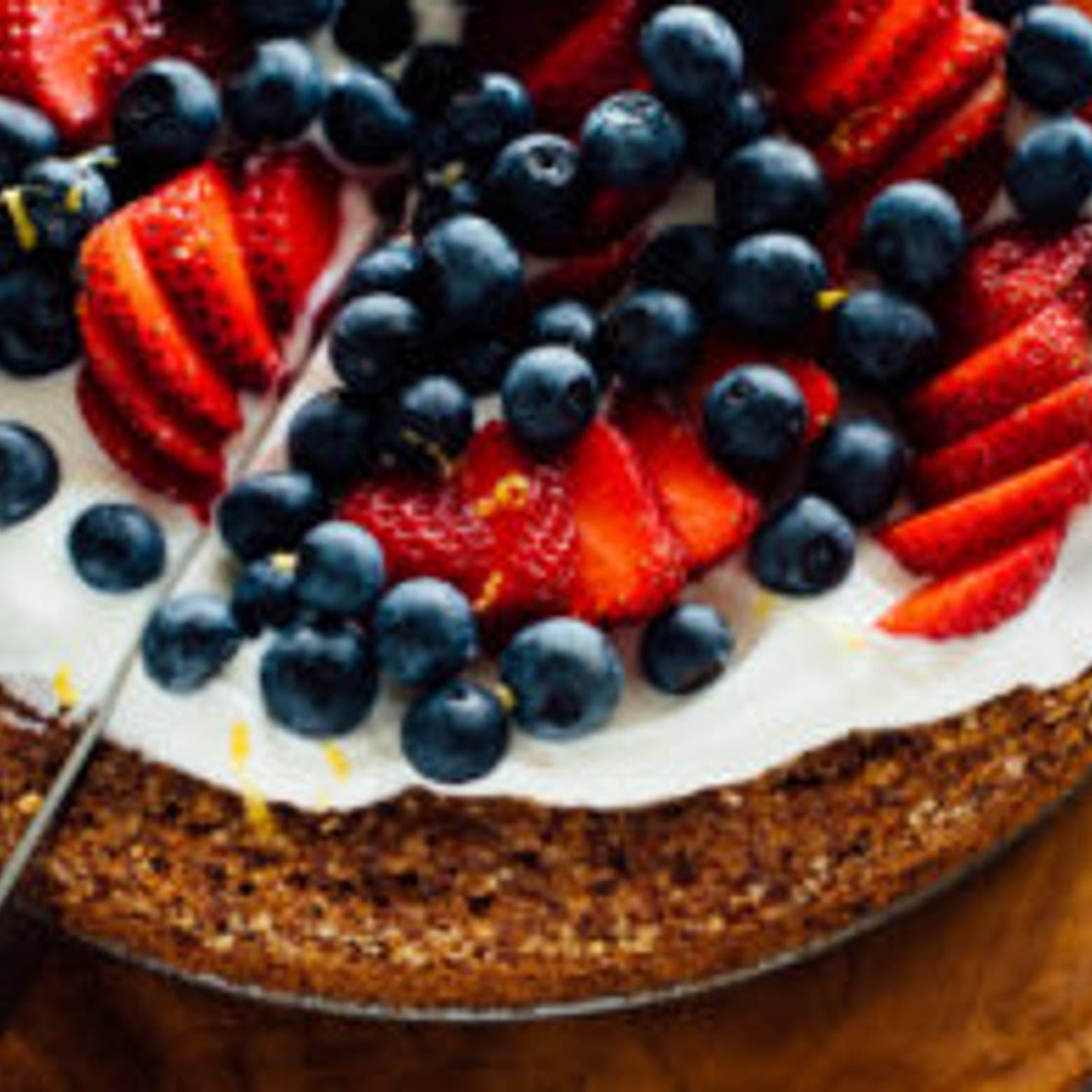 Gluten-Free Almond Cake with Berries on Top