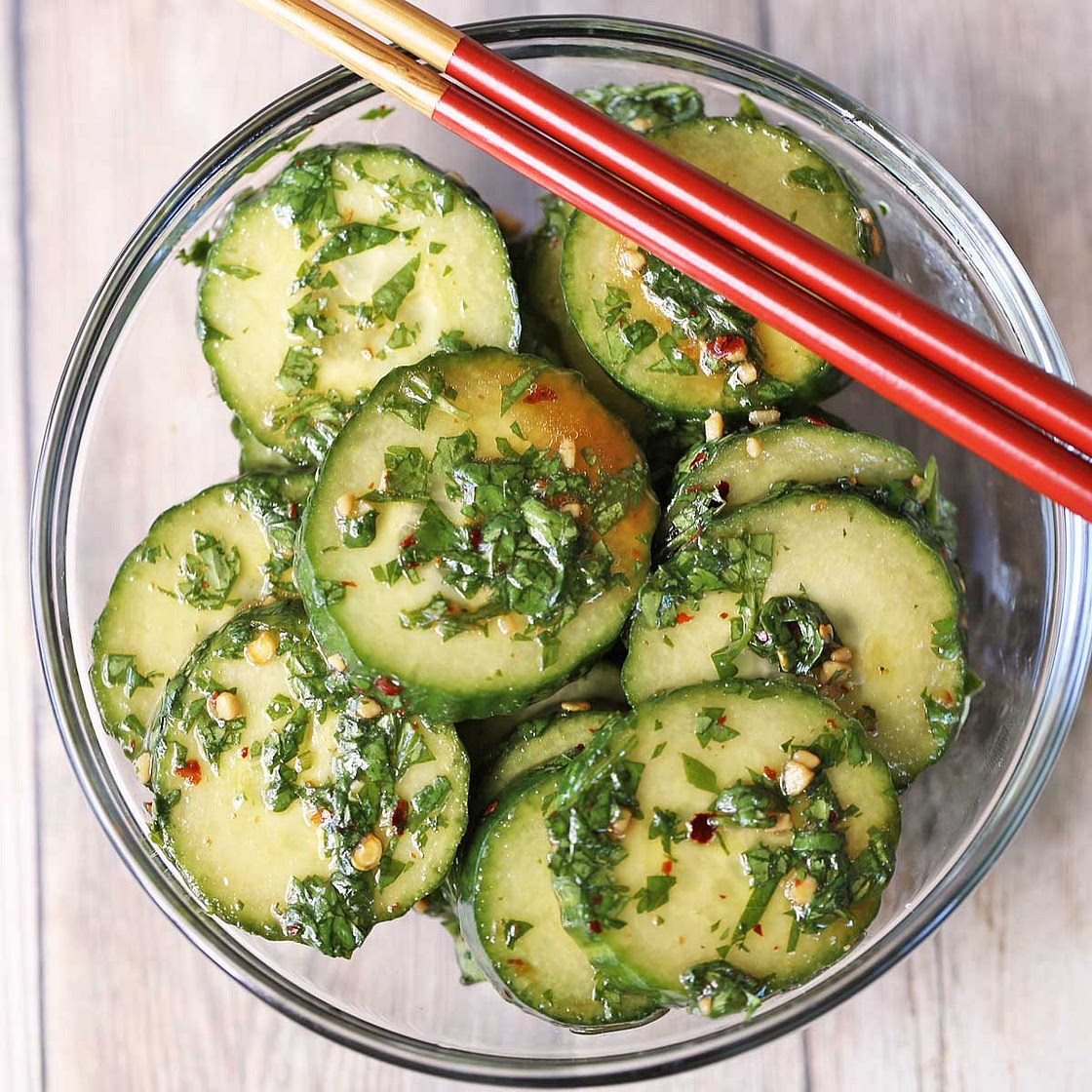 Asian Cucumber Salad with Sesame Oil