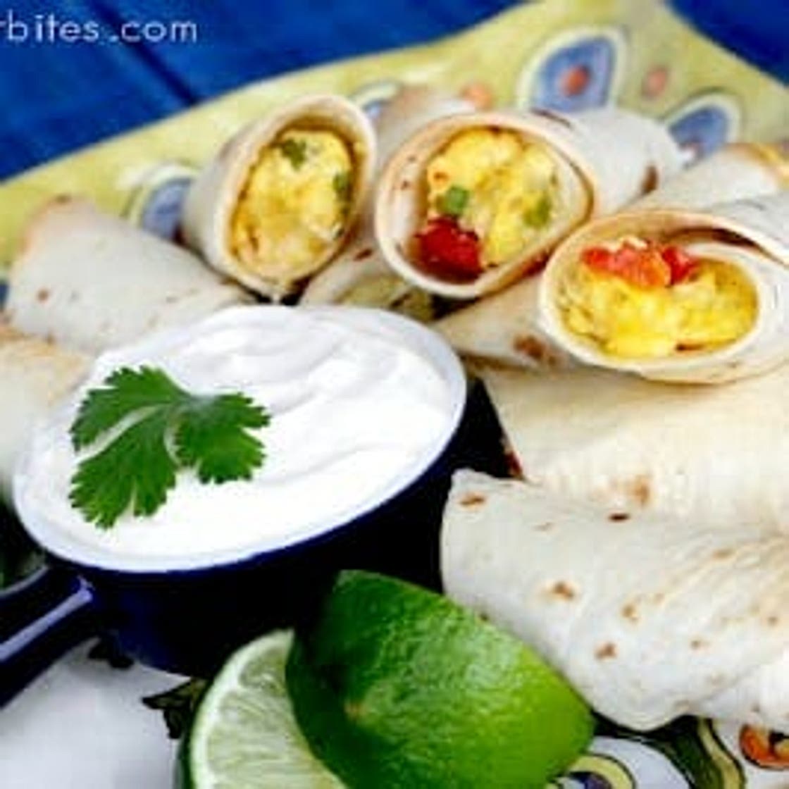 Crispy Baked Breakfast Taquitos with Lime-Chipotle Dip