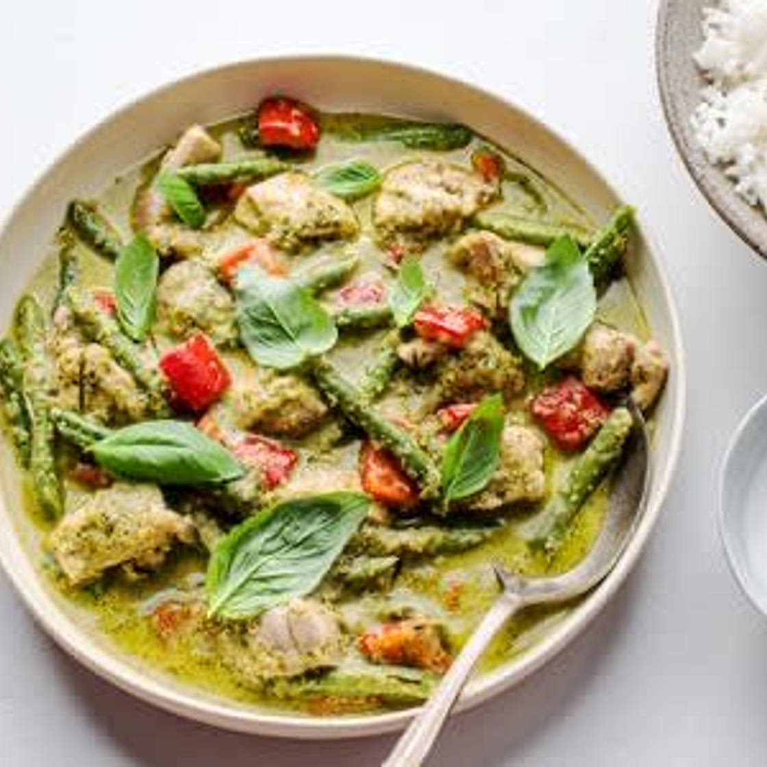 Green curry with rice 