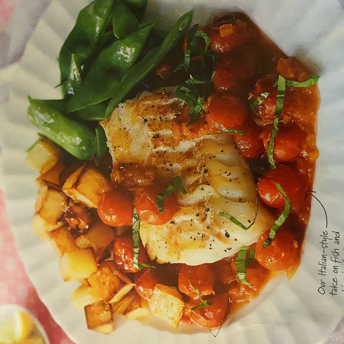 Cod with cherry tomatoes & sautéed potatoes 