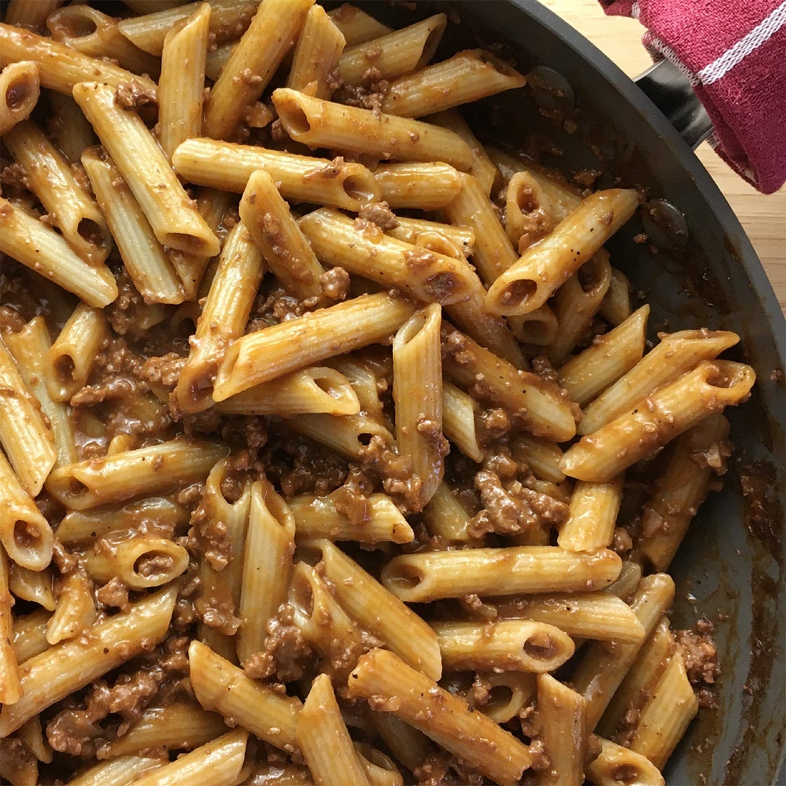 One-Pan Saucy Beef Pasta