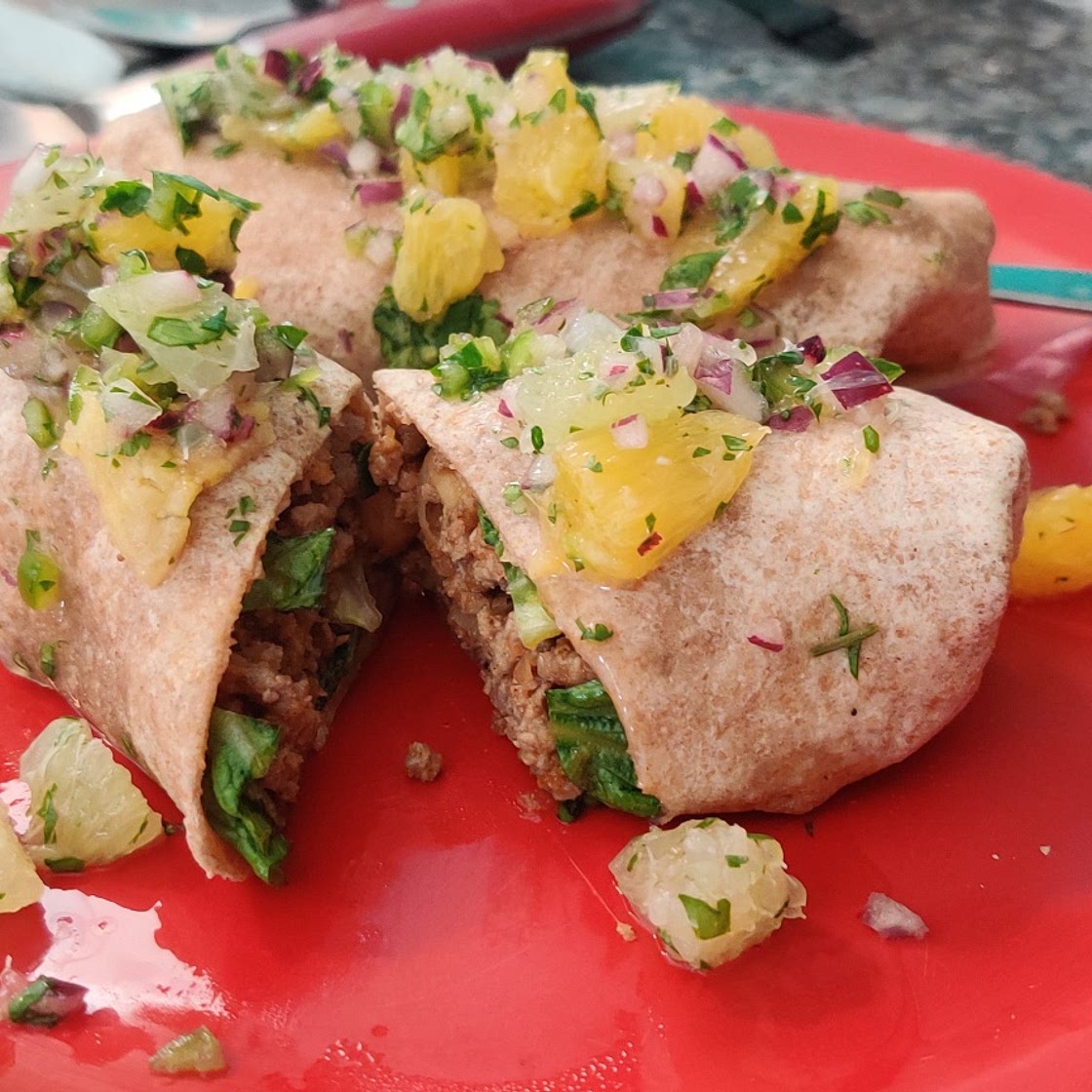 Burritos with Spicy Orange Salsa