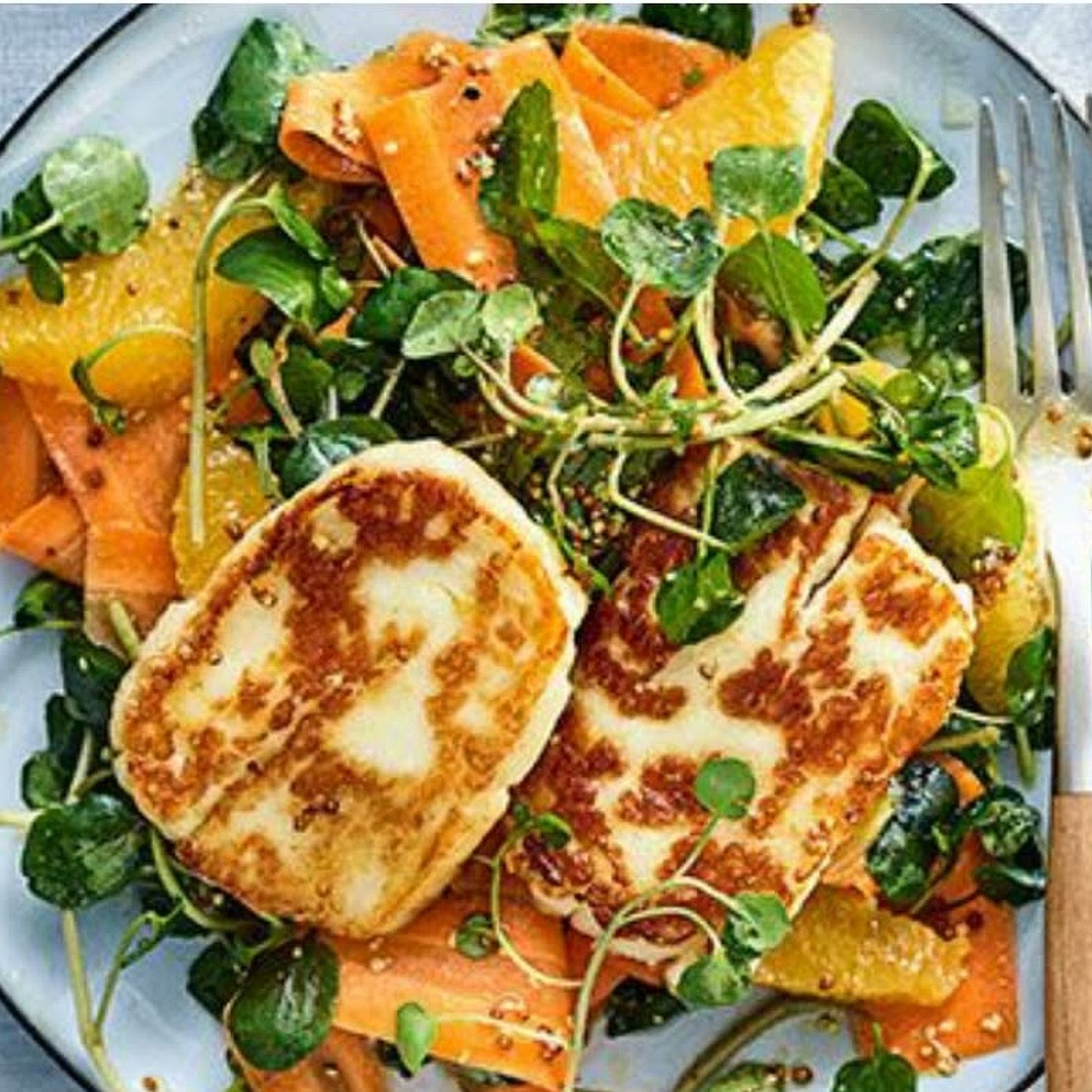 Halloumi, Carrot and Orange Salad