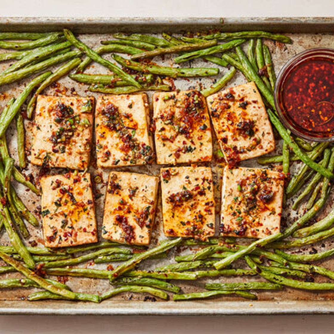 Tofu and Green Beans With Chili Crisp