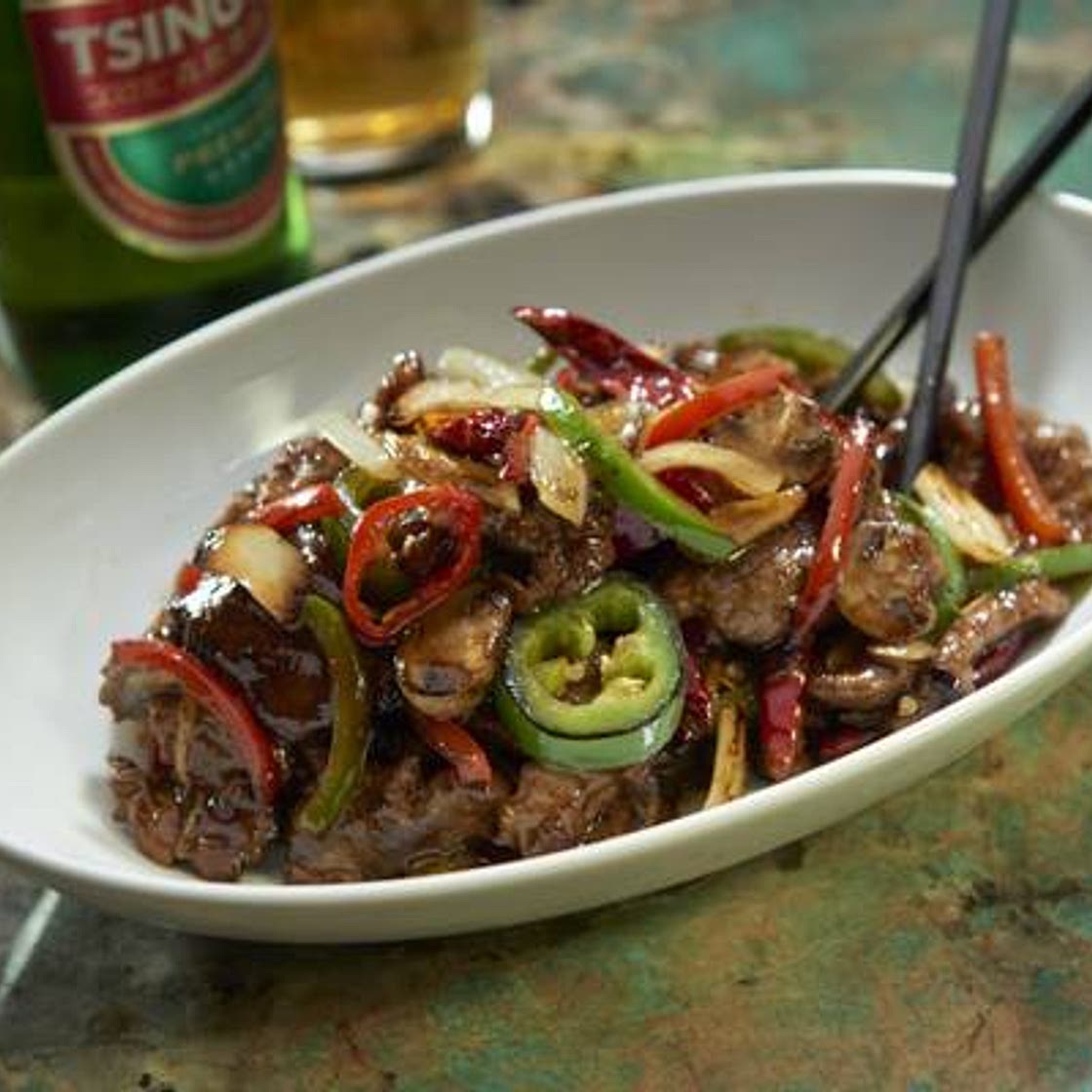 Mongolian beef from Jade Asian Kitchen (the Resort at Summerlin)