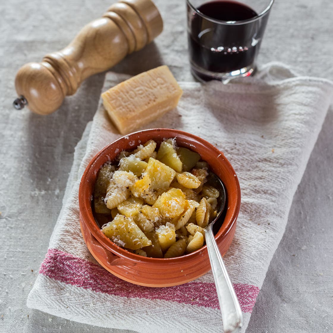 Pasta e patate - Pasta with potatoes, a dish from the South of Italy
