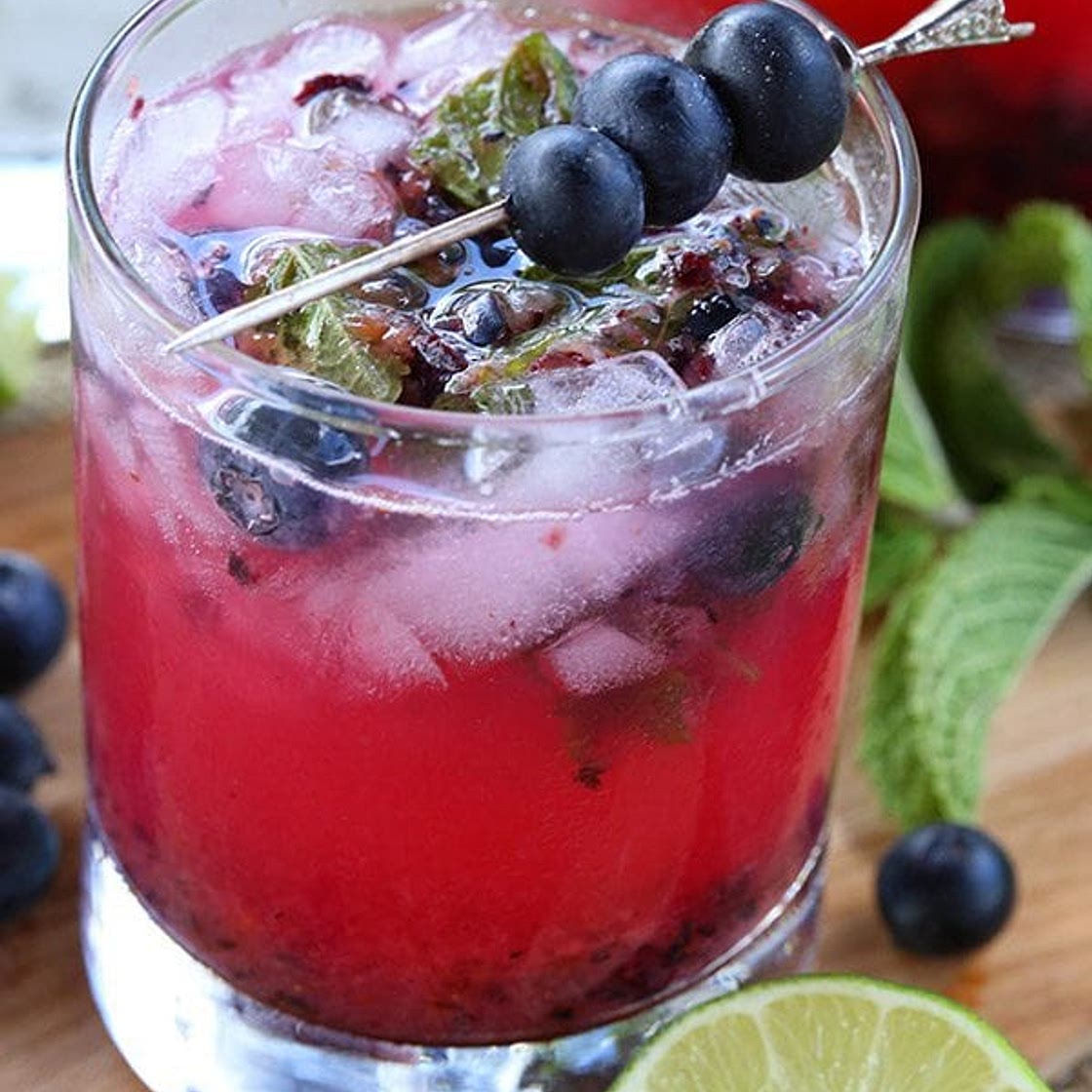 Low Carb Blueberry Mojitos