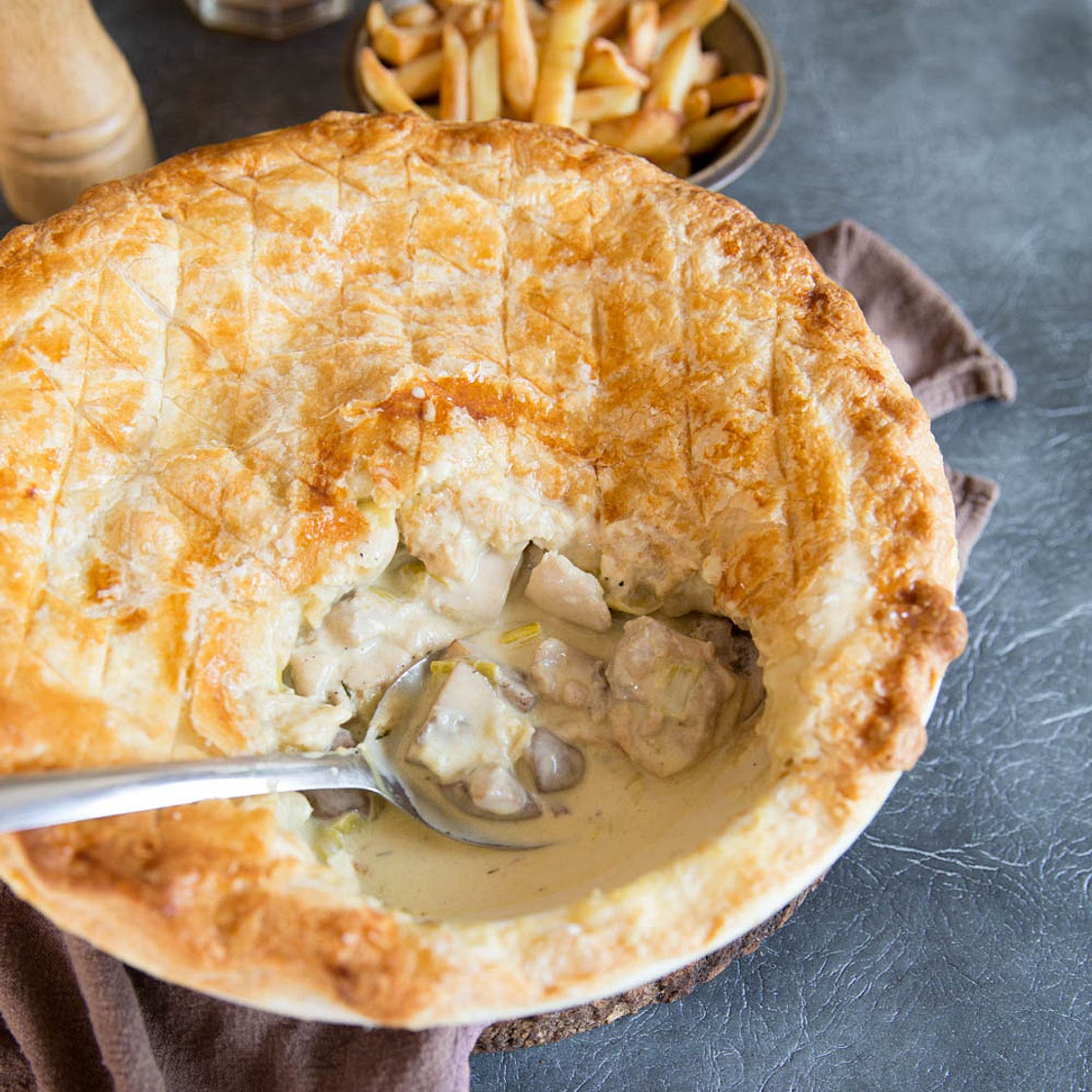 Chicken, Leek and Mushroom Pie