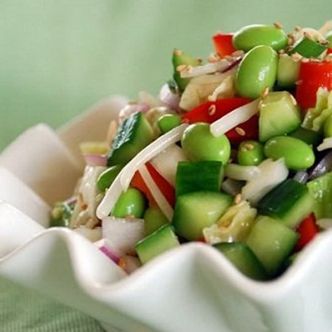 Edamame Salad with Rice Vinegar Vinaigrette