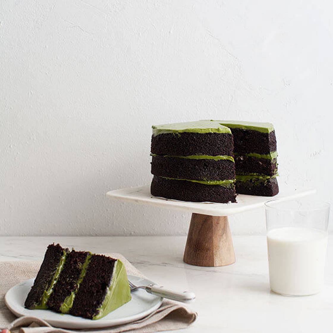 Triple Layer Chocolate Matcha Cake