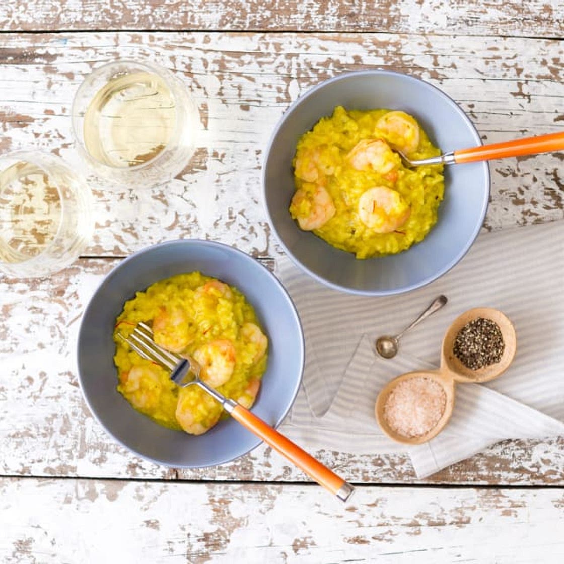 Prawn and saffron risotto