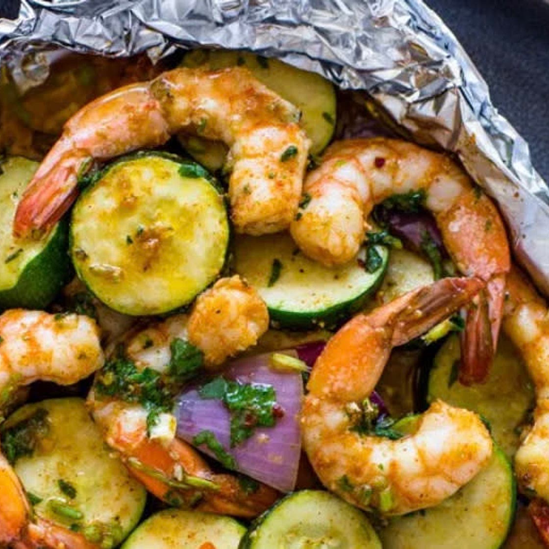 Garlic Shrimp Foil Packs