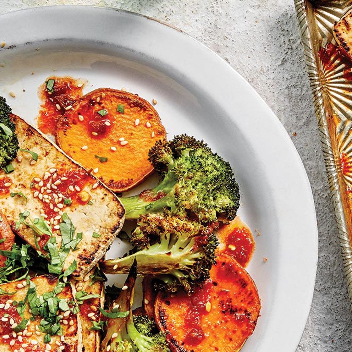 Ginger-Chili Tofu With Broccoli & Sweet Potatoes