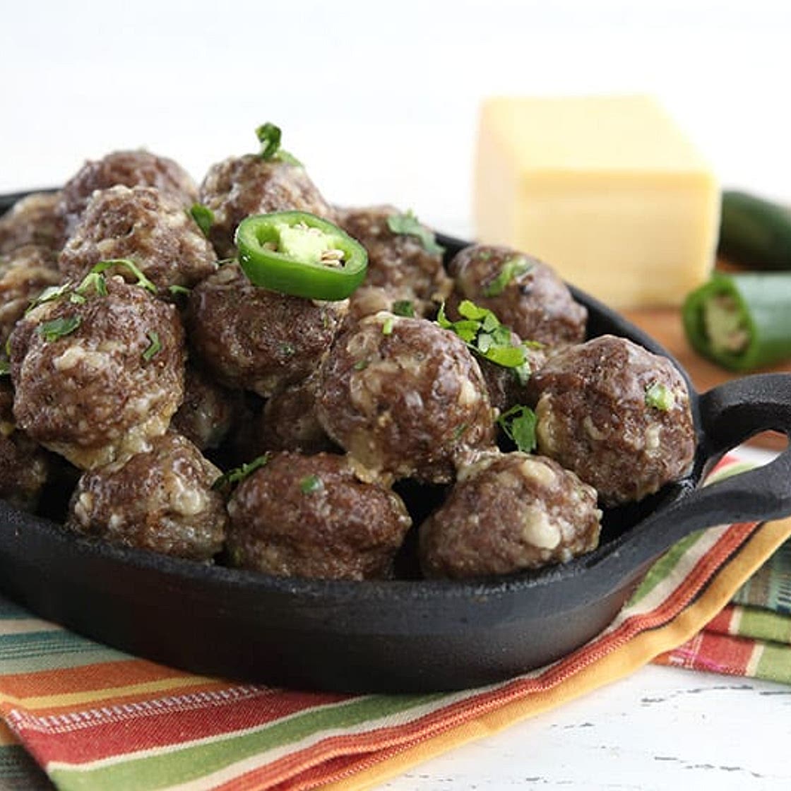 Keto Cheddar Jalapeno Meatballs