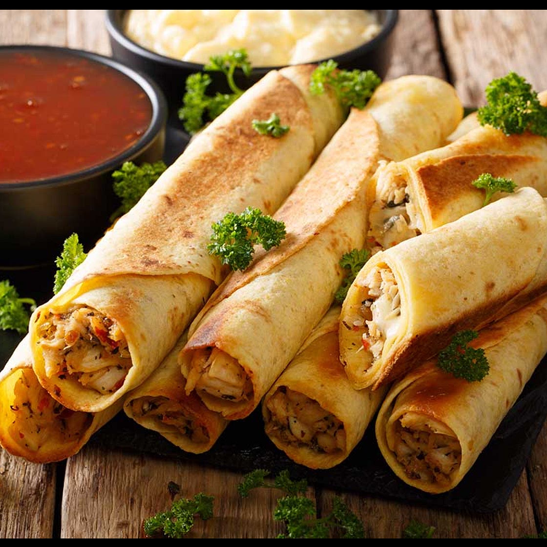 Oven-Baked Chicken Taquitos