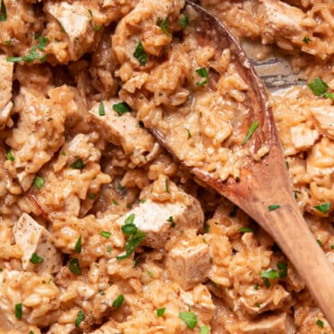 One Pan Buttermilk Baked Chicken Risotto
