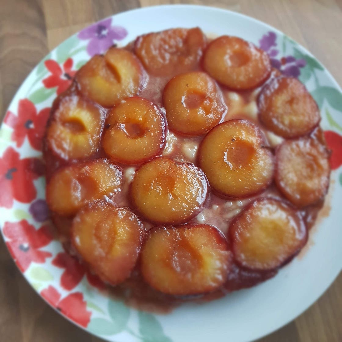 Plum and marzipan tart