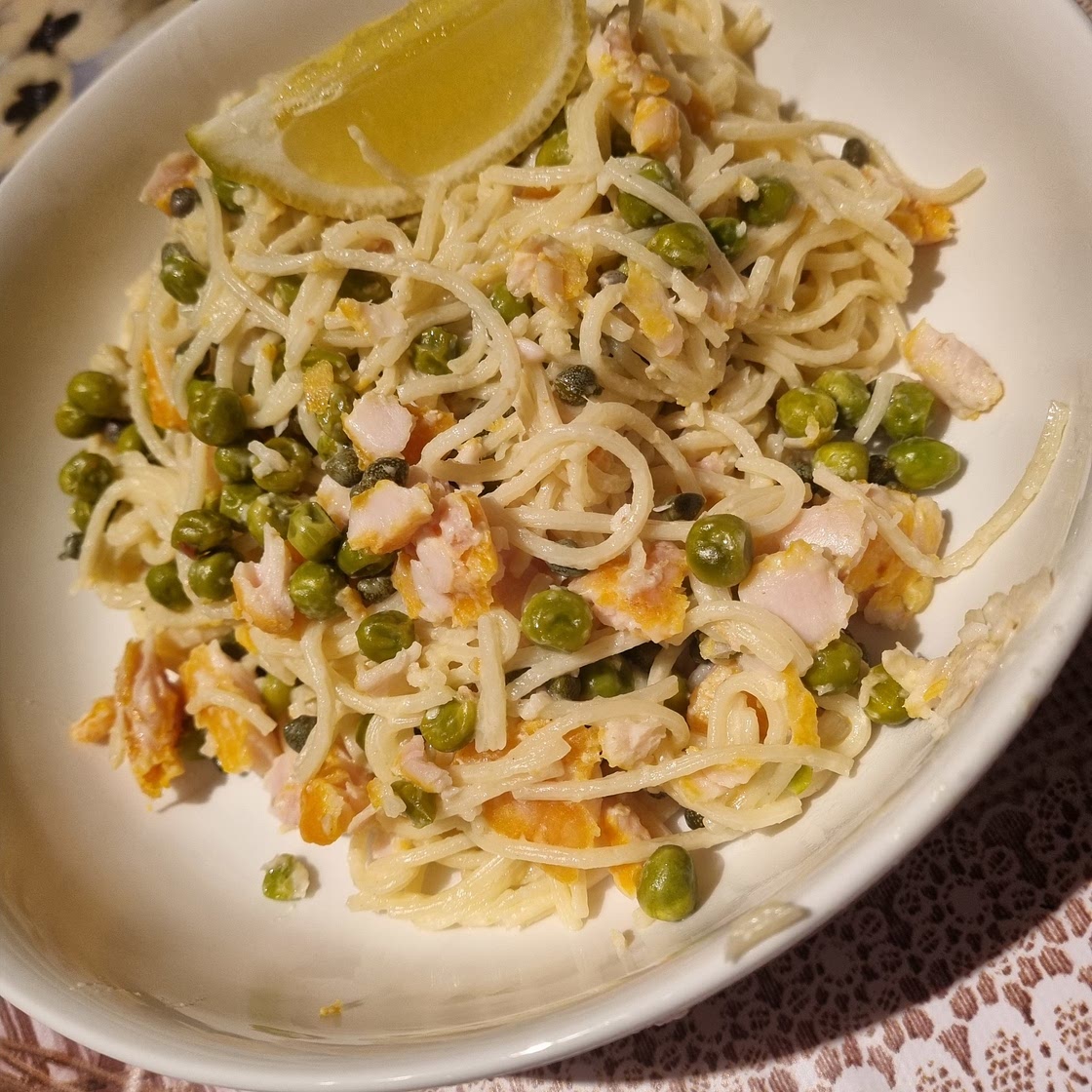 Smoked Fish & Creamy Lemony Spaghetti