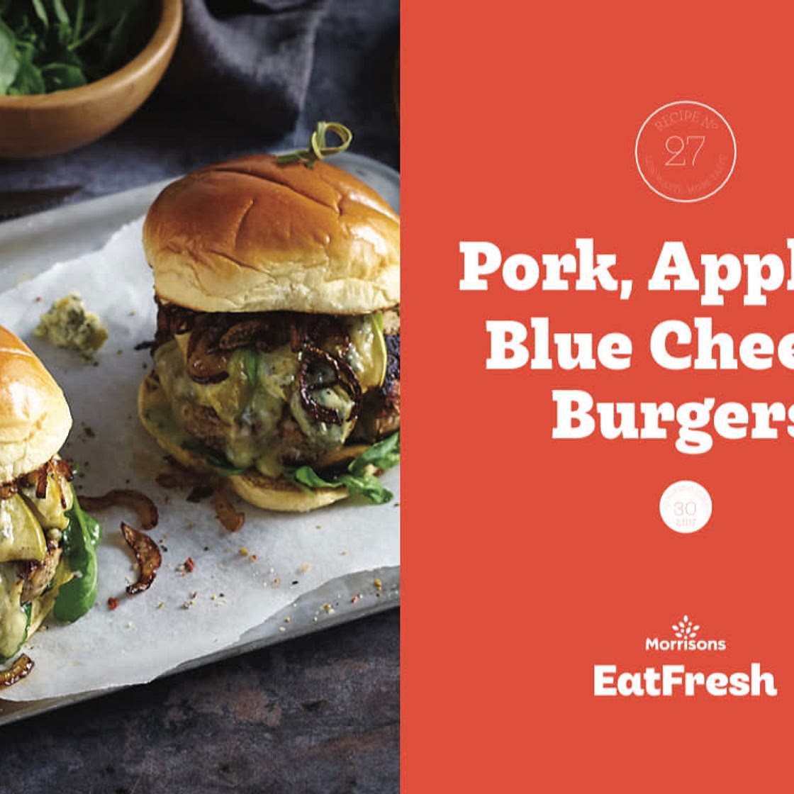 Pork, Apple & Blue Cheese Burgers