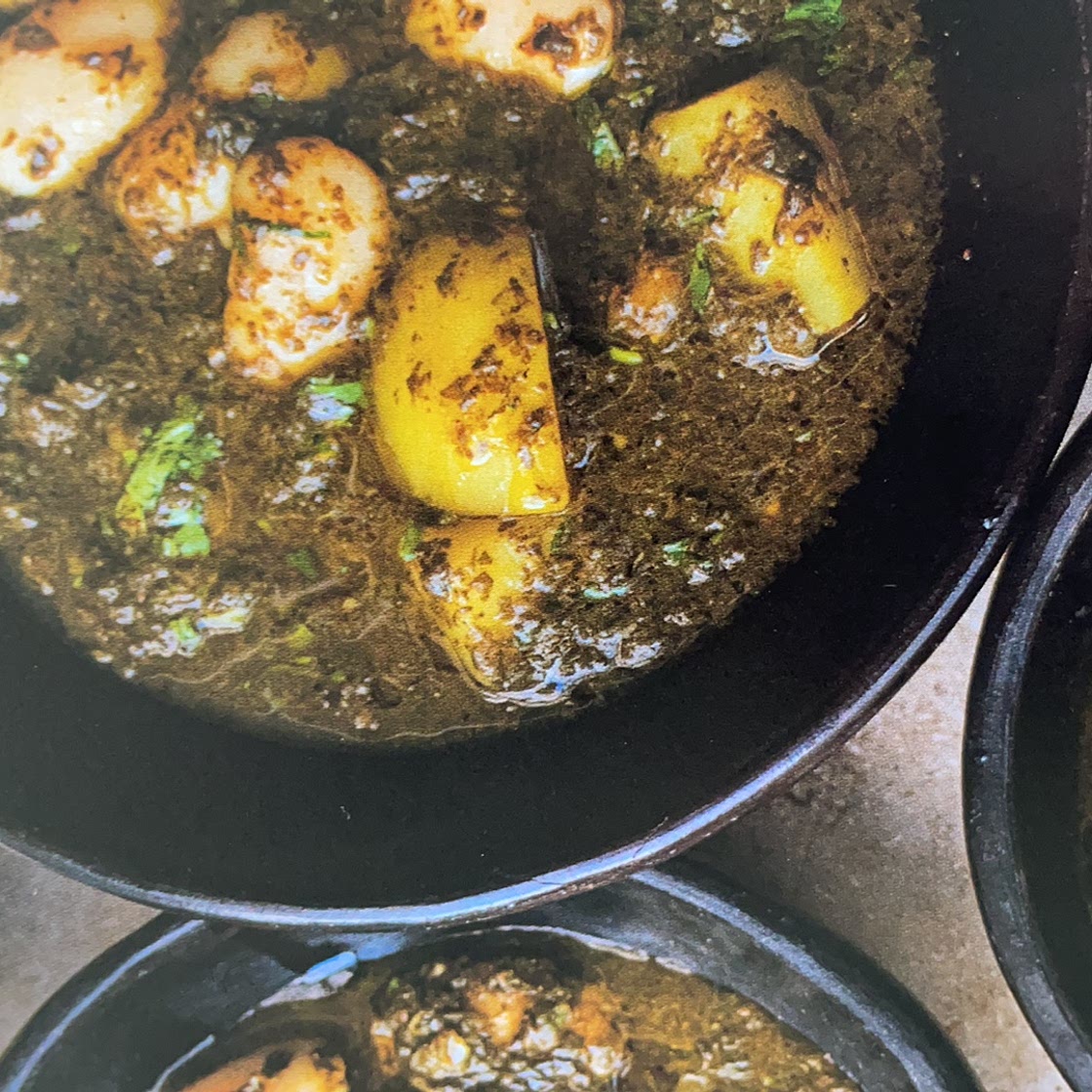 bkeila, potato and butter bean stew