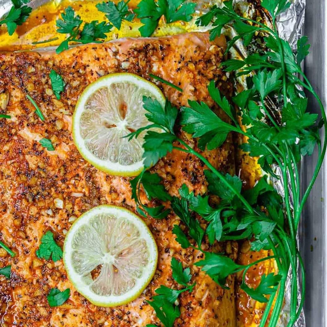 BAKED LEMON GARLIC SALMON RECIPE