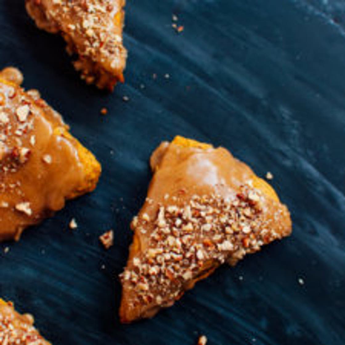 Pumpkin Pecan Scones with Maple Glaze