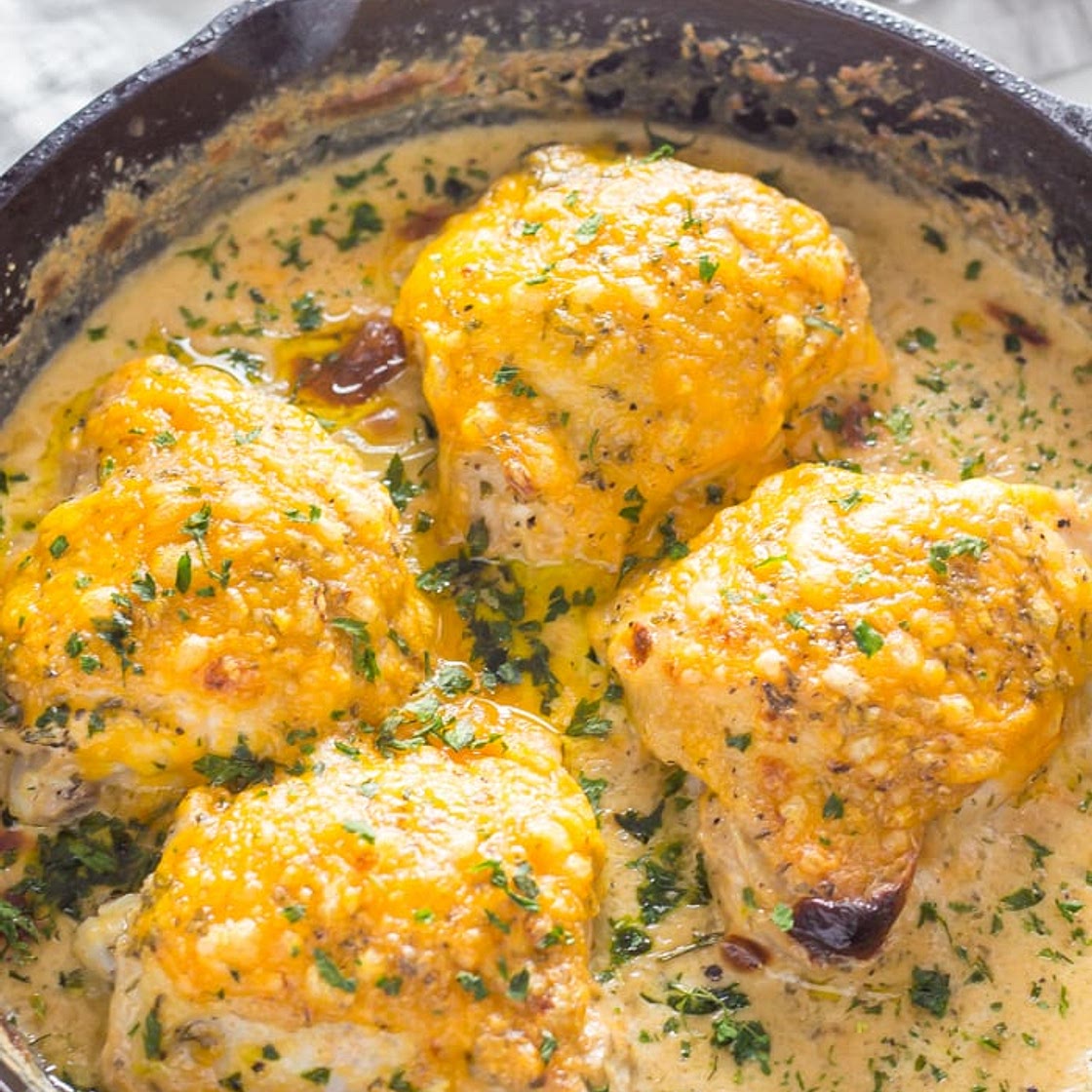 Skillet Crack Chicken Keto Thighs